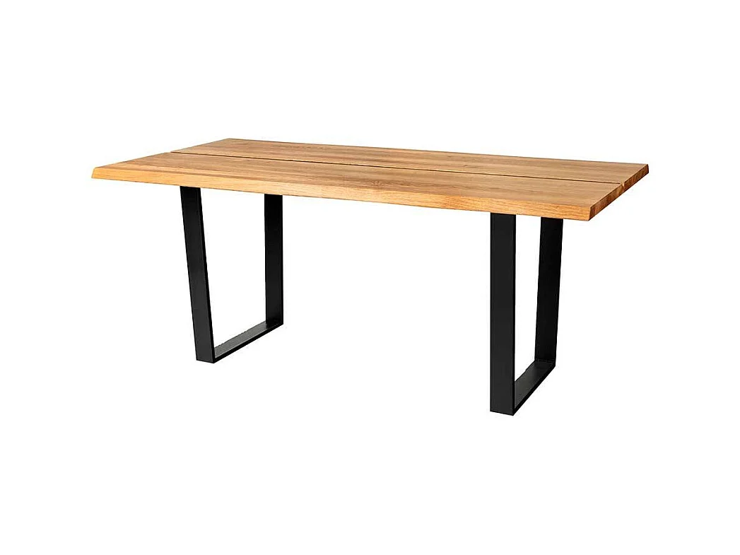 Esszimmertisch Tisch aus Wildeiche Massivholz und Metall