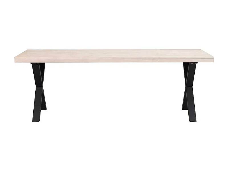 Massivtisch in Eiche White Wash Metallgestell