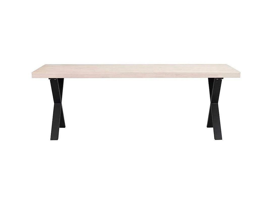 Massivtisch in Eiche White Wash Metallgestell