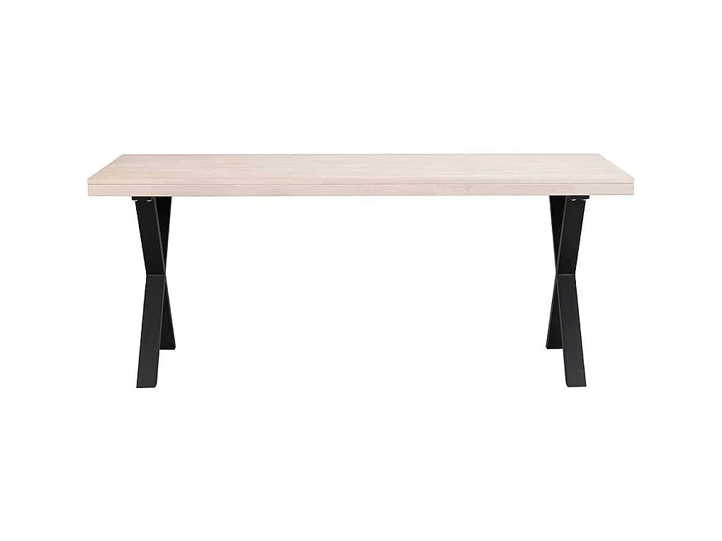 Massivtisch in Eiche White Wash Metallgestell