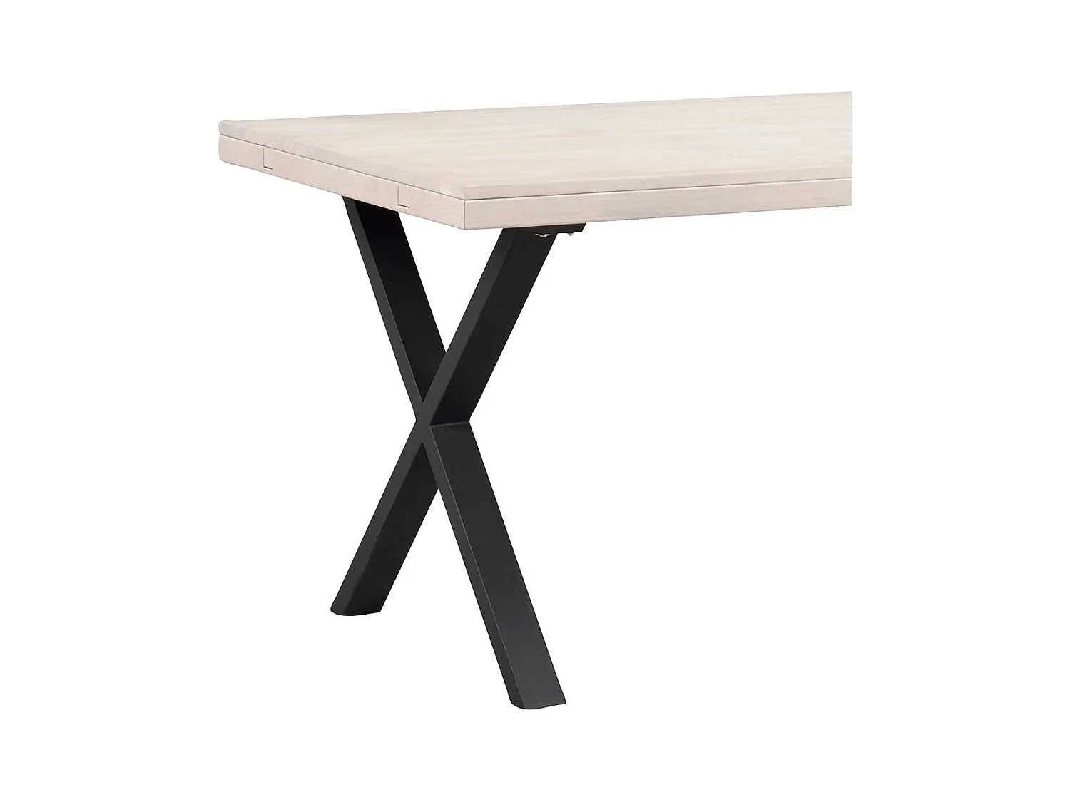 Massivtisch in Eiche White Wash Metallgestell