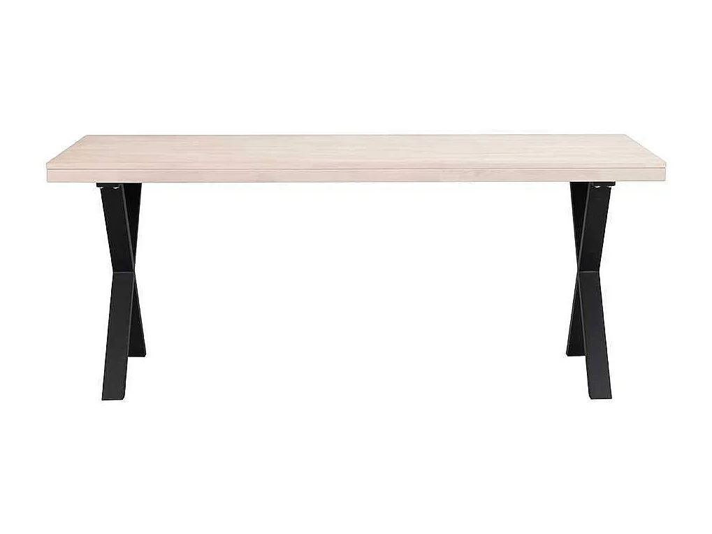 Massivtisch in Eiche White Wash Metallgestell