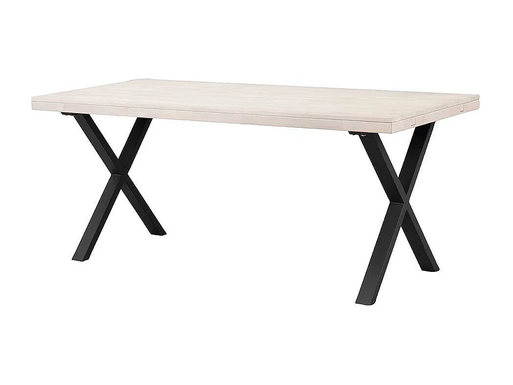 Massivtisch in Eiche White Wash Metallgestell