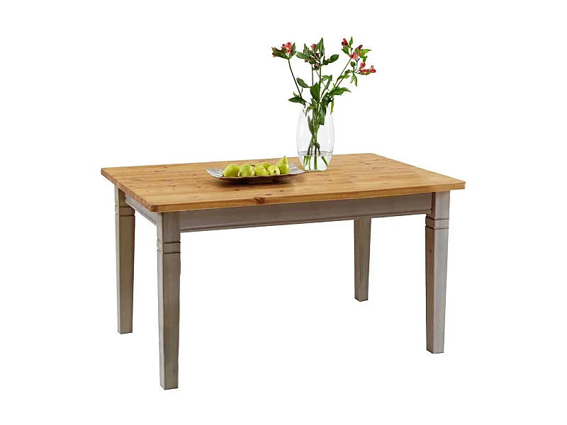 Landhaustisch in Grau Kiefer massiv