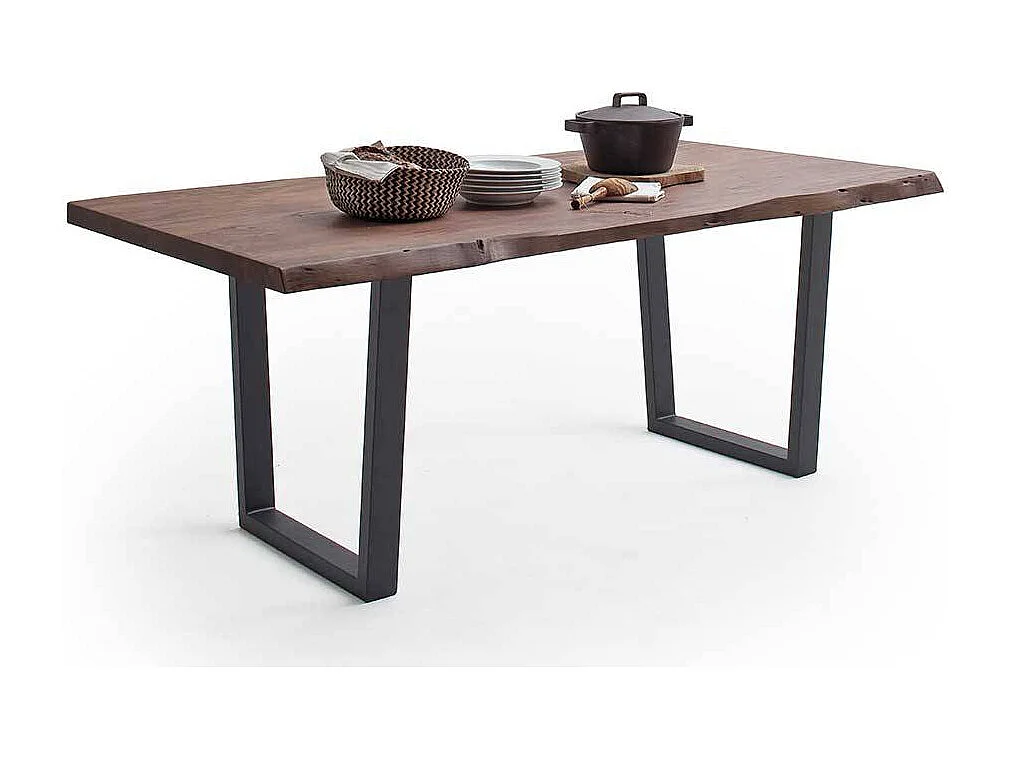 Esstisch Küchentisch mit Massivholzplatte und Bügelgestell