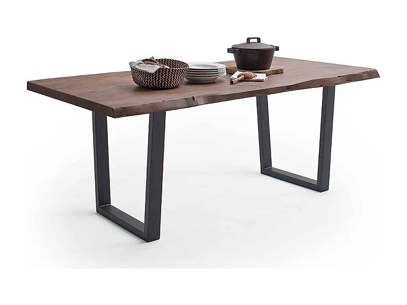 Esstisch Küchentisch mit Massivholzplatte und Bügelgestell