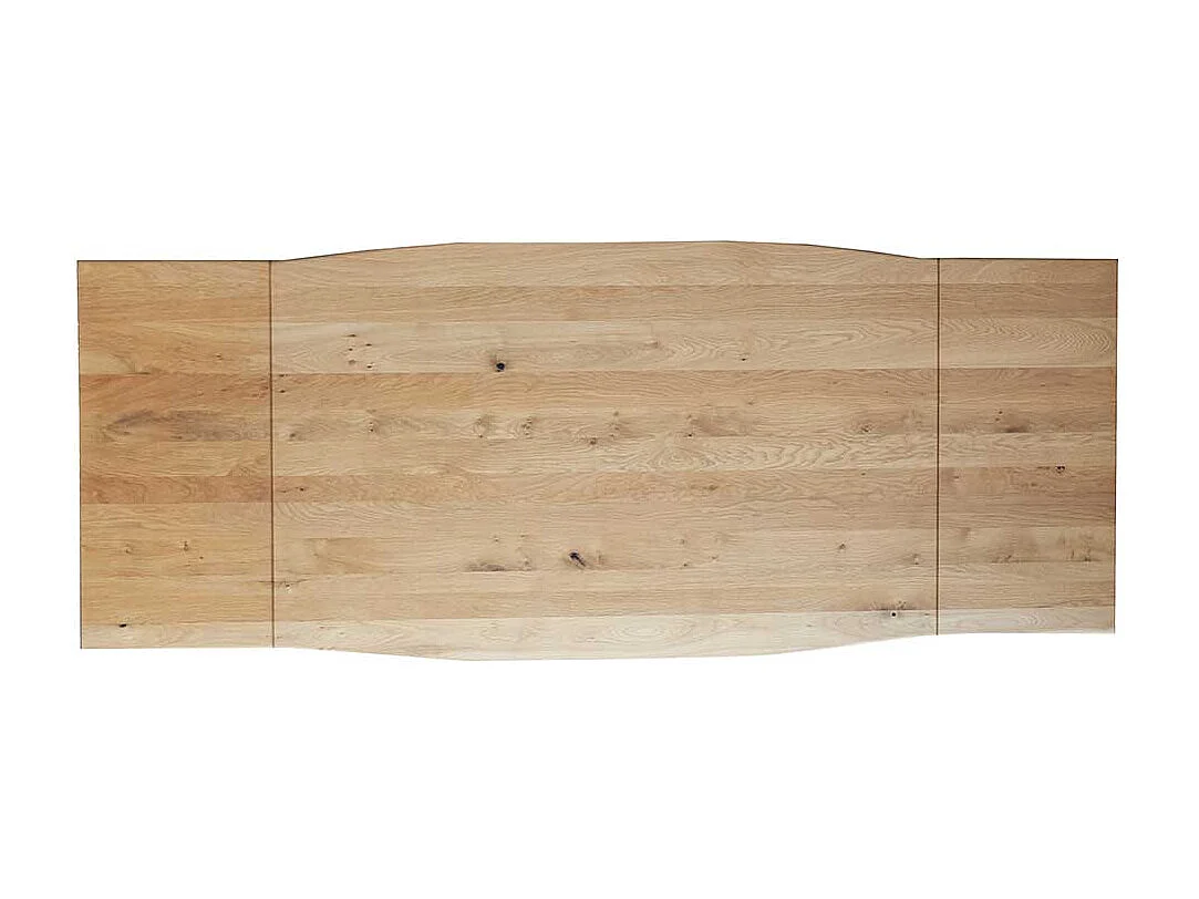 Esszimmertisch aus Wildeiche Massivholz und Stahl Industry und Loft Stil