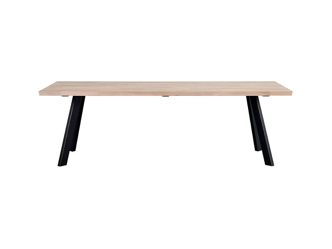 Esszimmertisch aus Eiche hell massiv Stahl