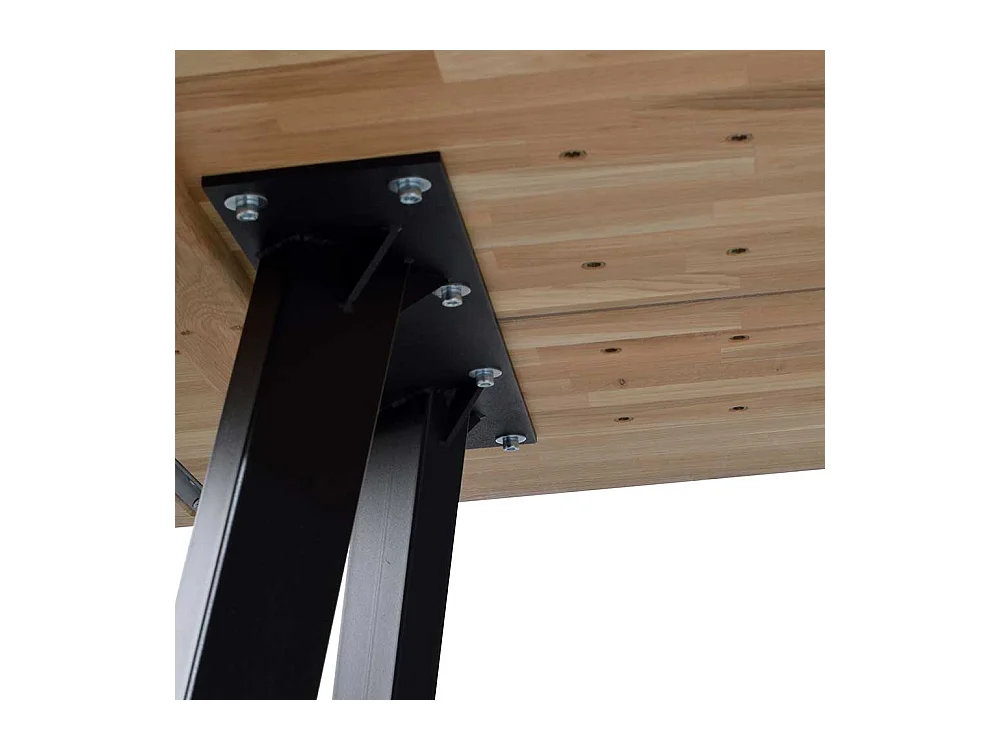 Esszimmertisch aus Eiche hell massiv Stahl