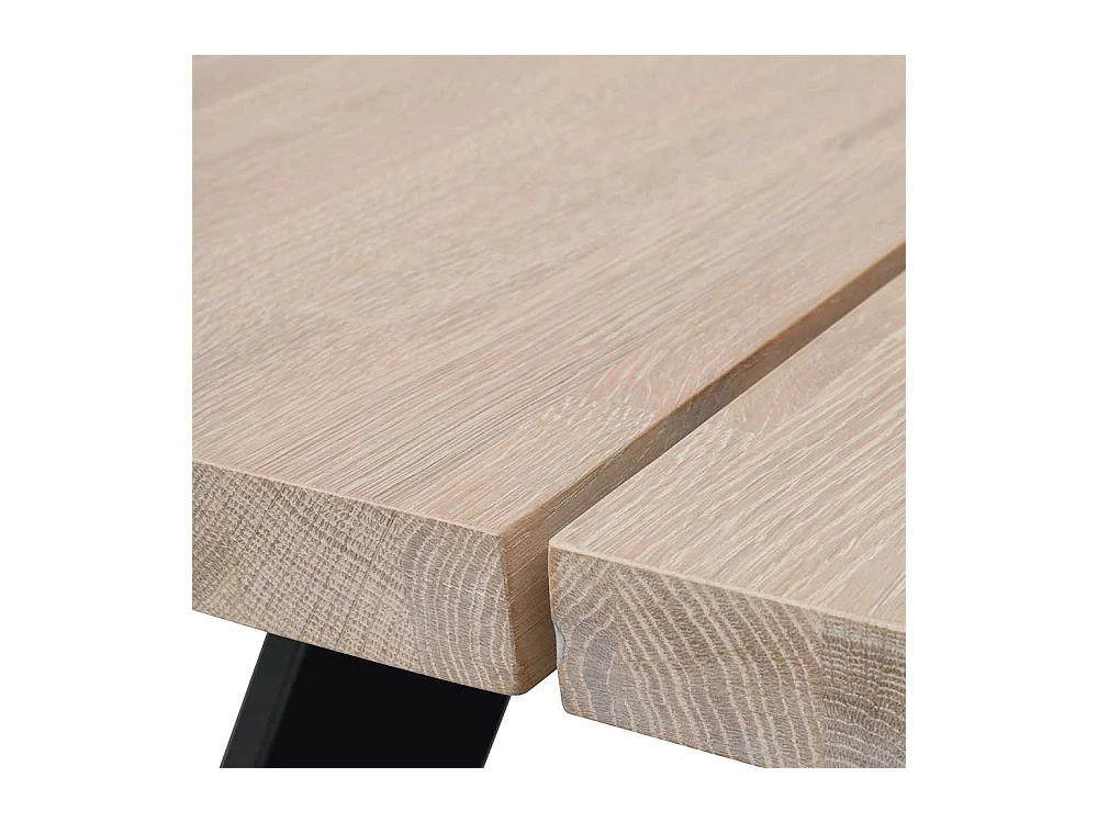 Esszimmertisch aus Eiche hell massiv Stahl