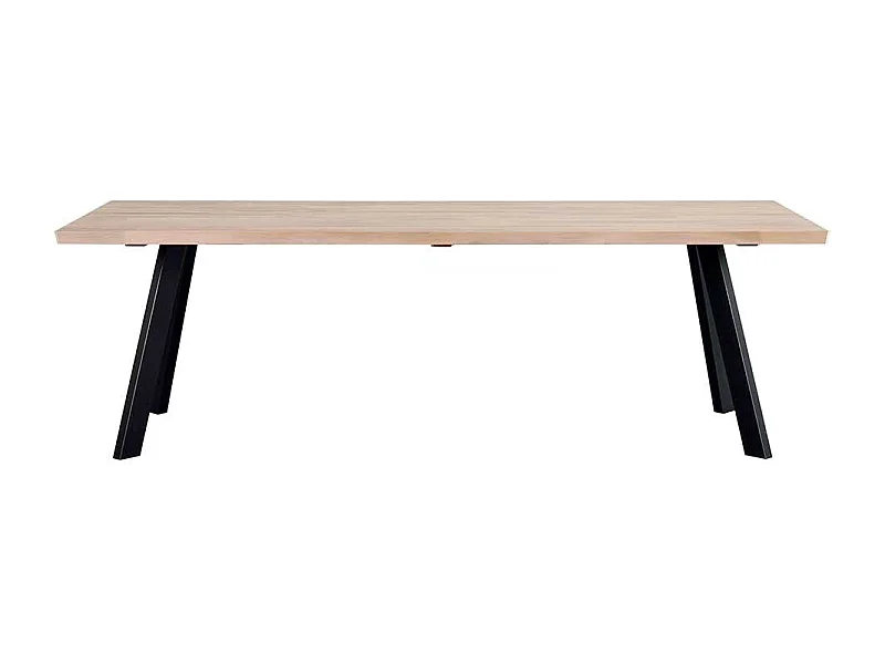 Esszimmertisch aus Eiche hell massiv Stahl