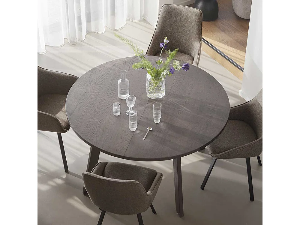 Küchen Tisch optional verlängerbar in Dunkelbraun geölt 75 cm hoch