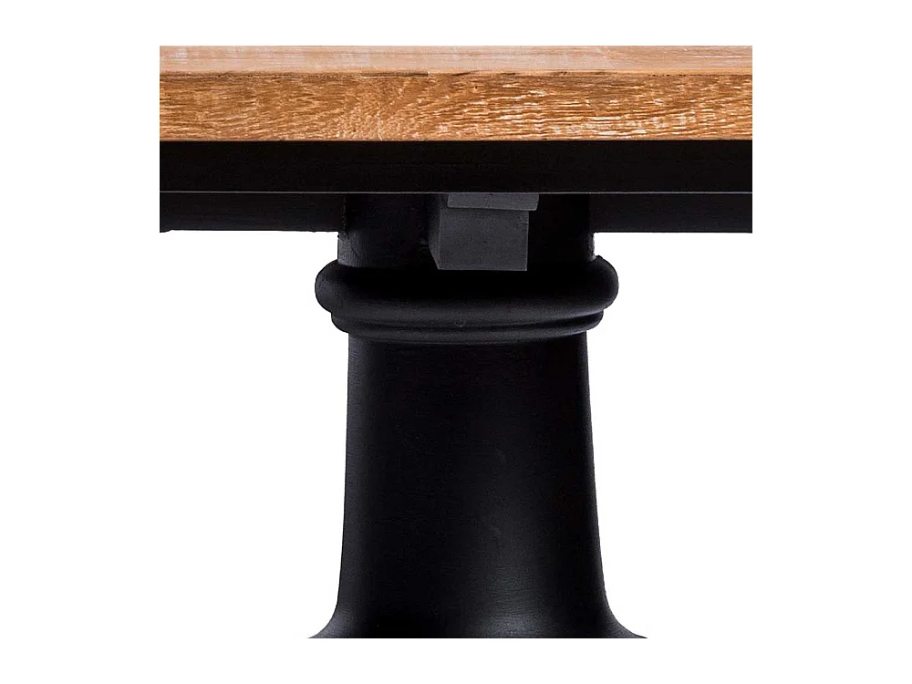 Esszimmer Tisch in Teakfarben und Schwarz Vintage Look