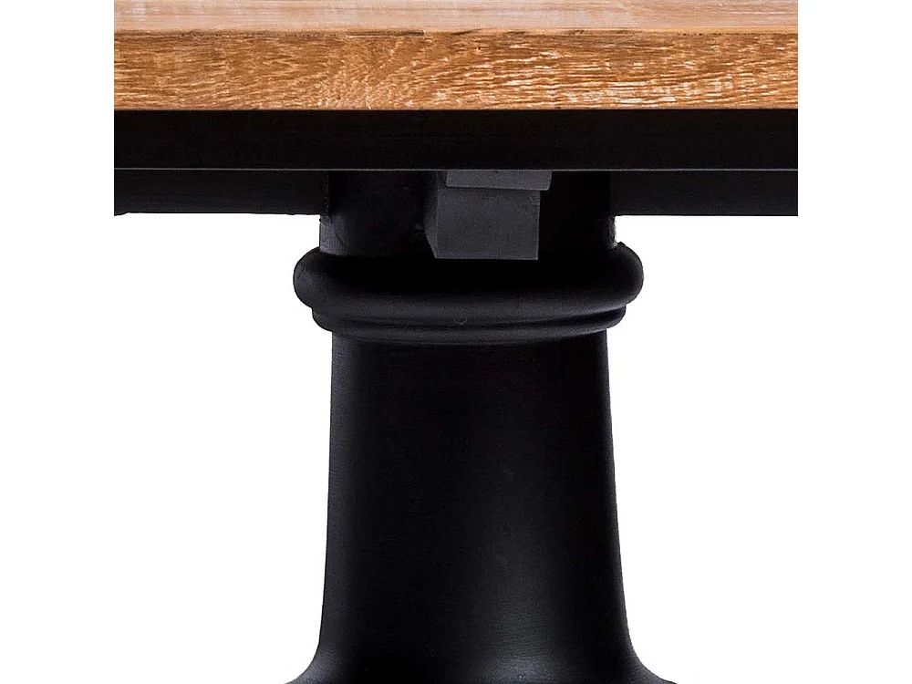 Esszimmer Tisch in Teakfarben und Schwarz Vintage Look