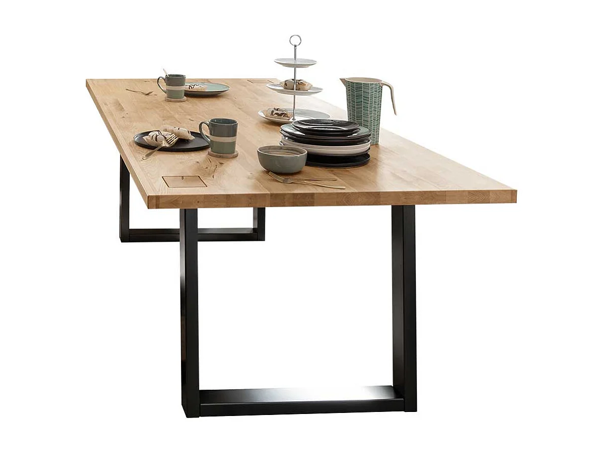 Wildeiche Esszimmer Tisch in modernem Design Bügelgestell