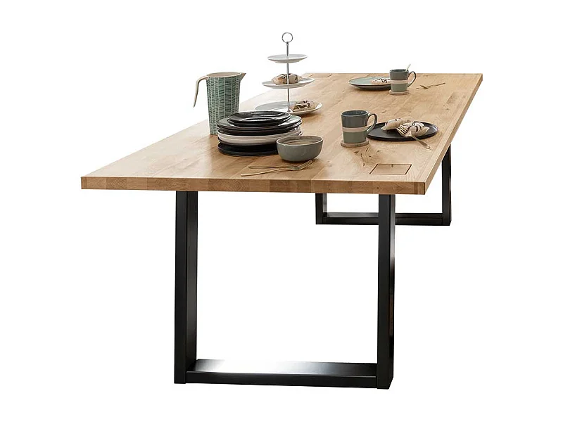 Wildeiche Esszimmer Tisch in modernem Design Bügelgestell