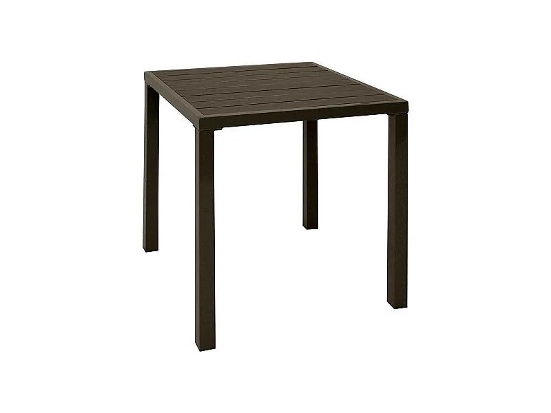 Kleiner Garten Esstisch in Grau quadratischer Tischplatte