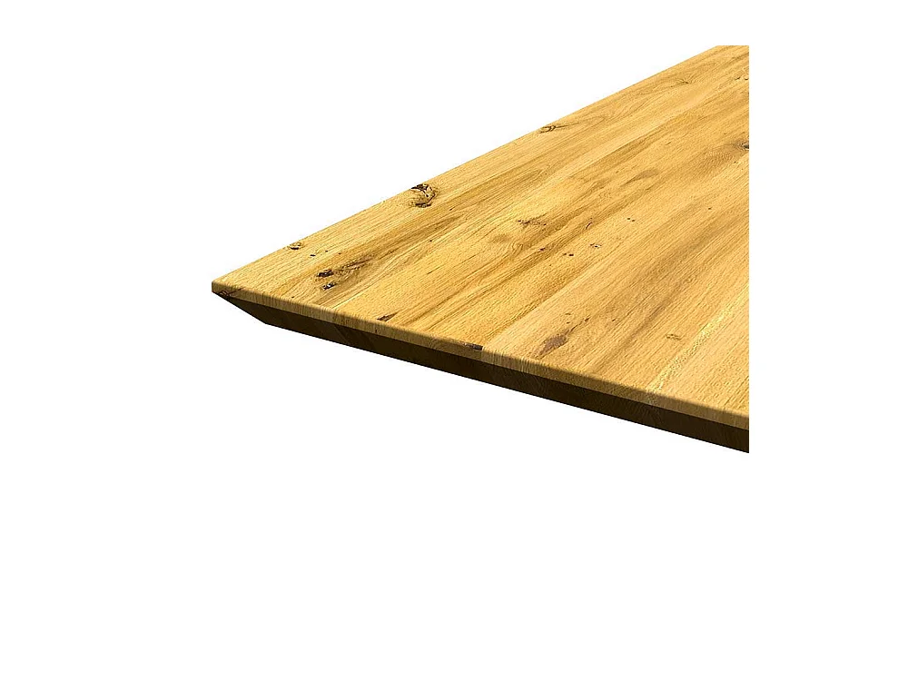 Tisch Esszimmer hochwertig aus Eiche Massivholz und Metall Schweizer Kante