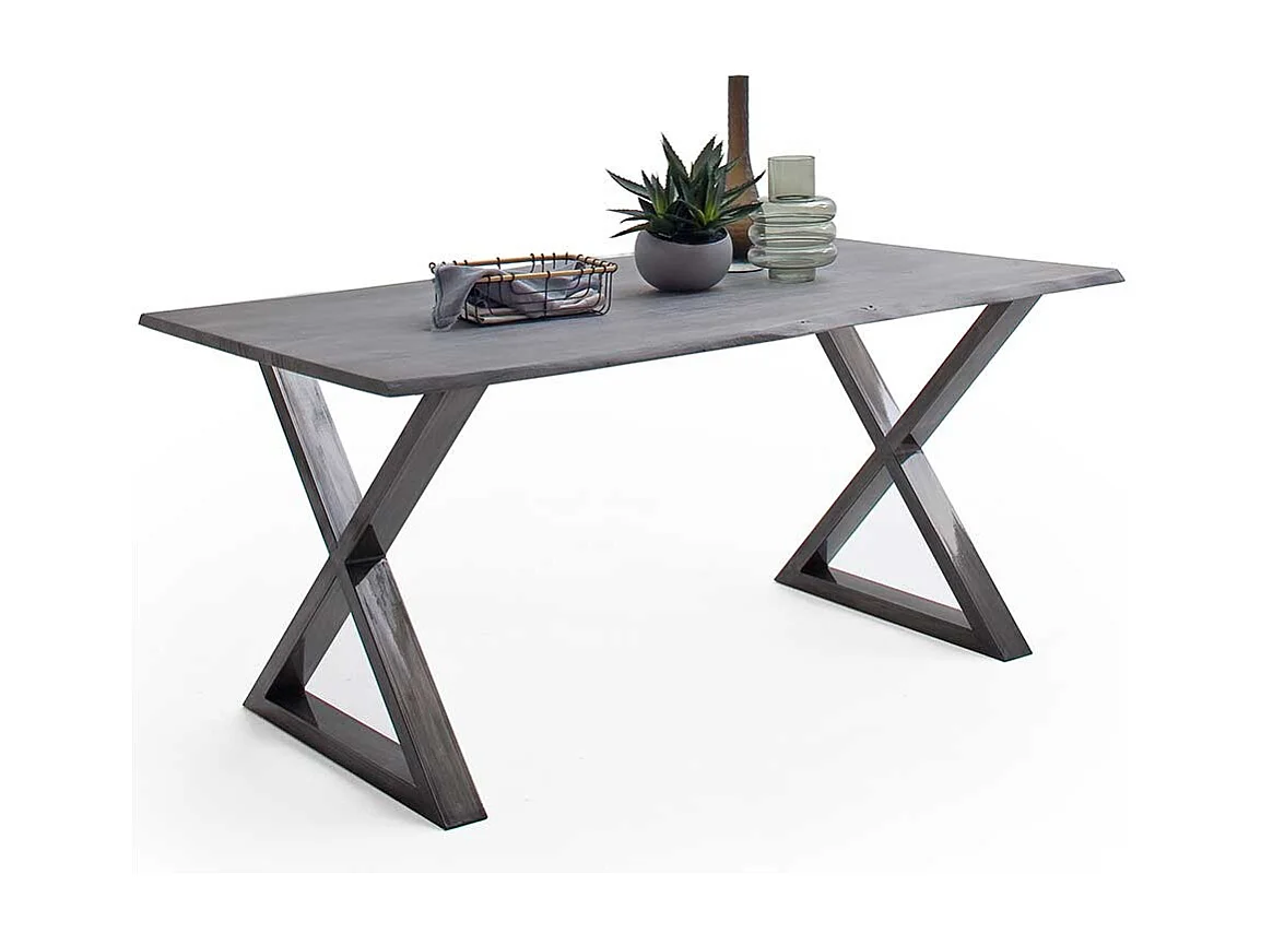 Esstisch Holztisch aus Akazie Massivholz mit X Gestell