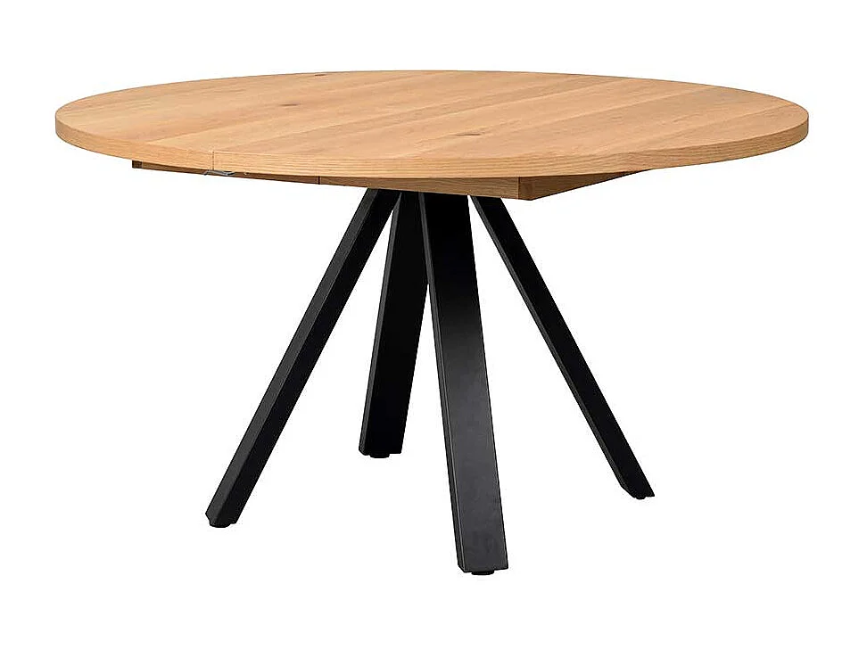 Esstisch Eiche Furnier geölt mit Vierfußgestell Metall