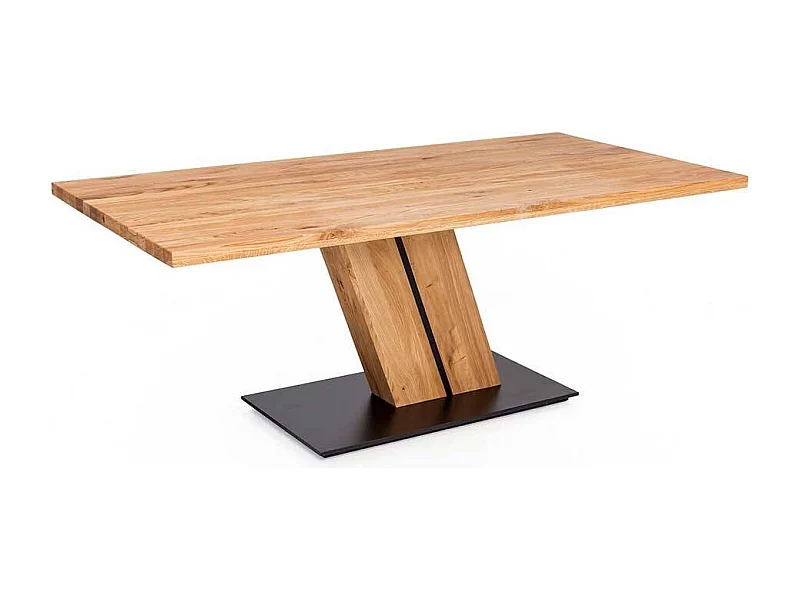 Echtholztisch Eiche in modernem Design Säulengestell