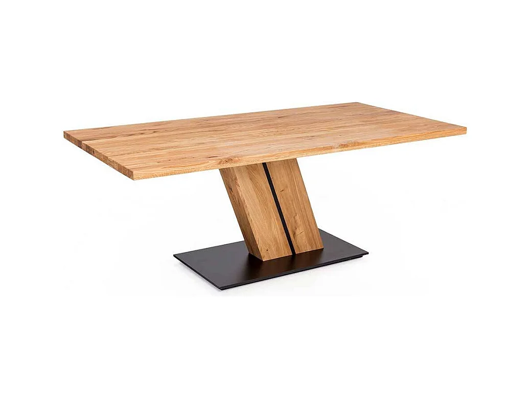 Echtholztisch Eiche in modernem Design Säulengestell