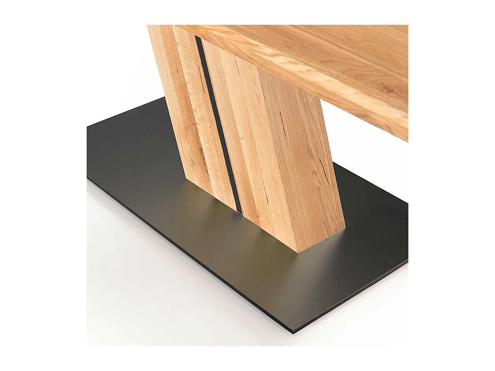 Echtholztisch Eiche in modernem Design Säulengestell