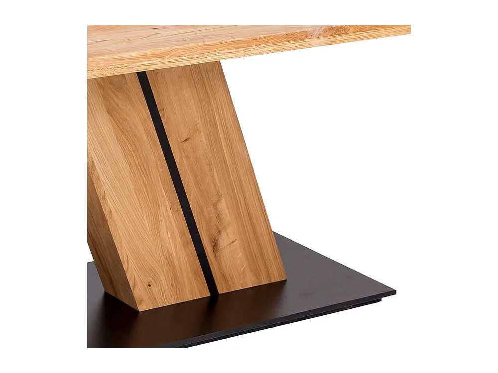 Echtholztisch Eiche in modernem Design Säulengestell