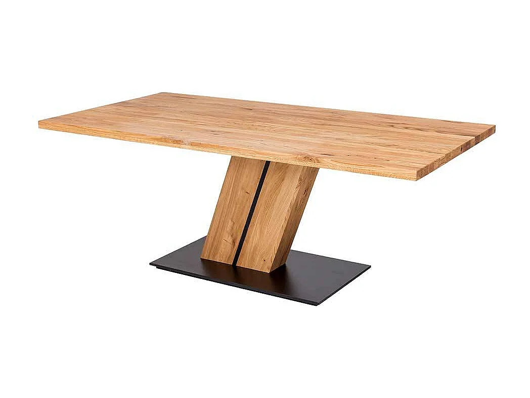 Echtholztisch Eiche in modernem Design Säulengestell