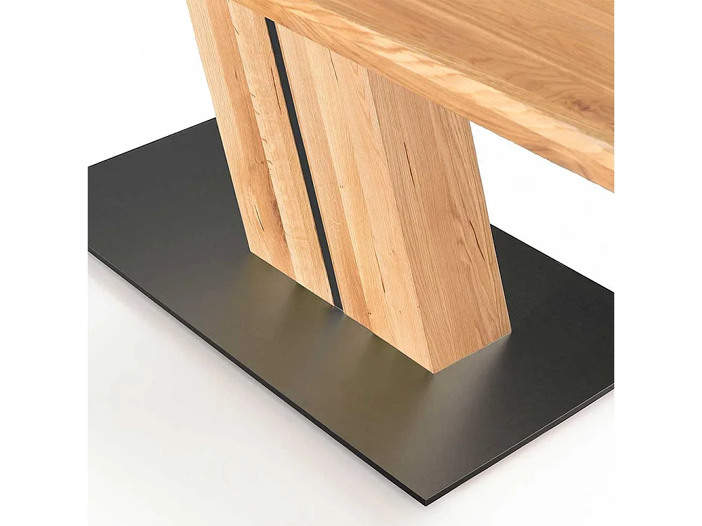 Echtholztisch Eiche in modernem Design Säulengestell