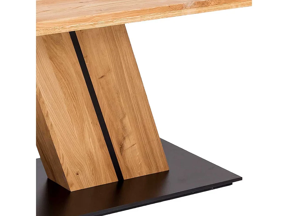 Echtholztisch Eiche in modernem Design Säulengestell