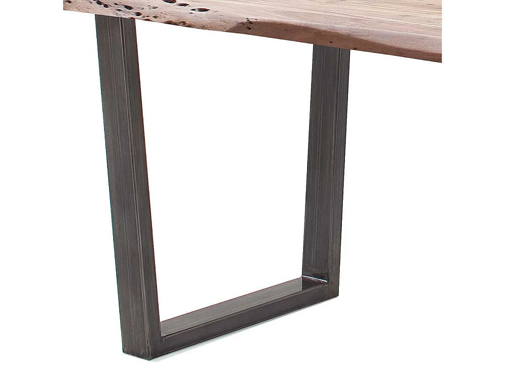 Esstisch Holztisch in Akaziefarben aus Massivholz und Metall