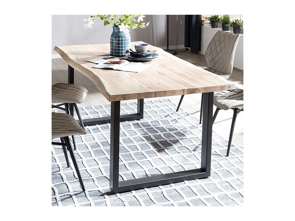 Echtholztisch 300x110 cm Bügelgestell