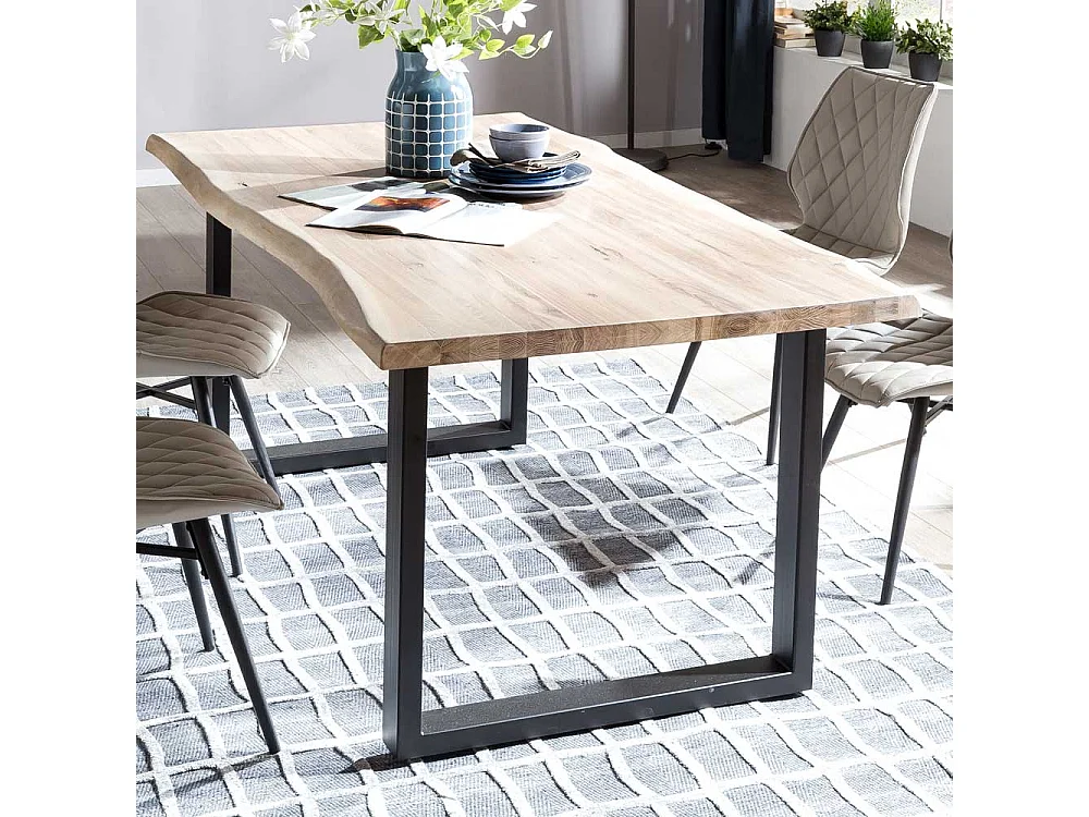 Echtholztisch 300x110 cm Bügelgestell