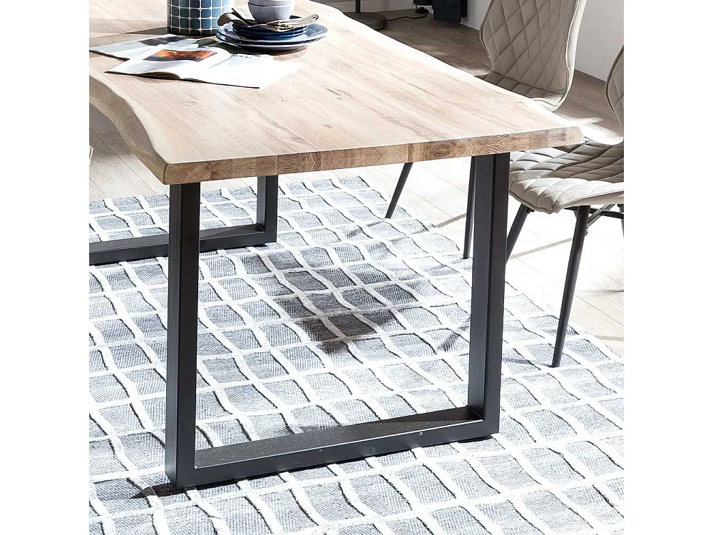 Echtholztisch 300x110 cm Bügelgestell