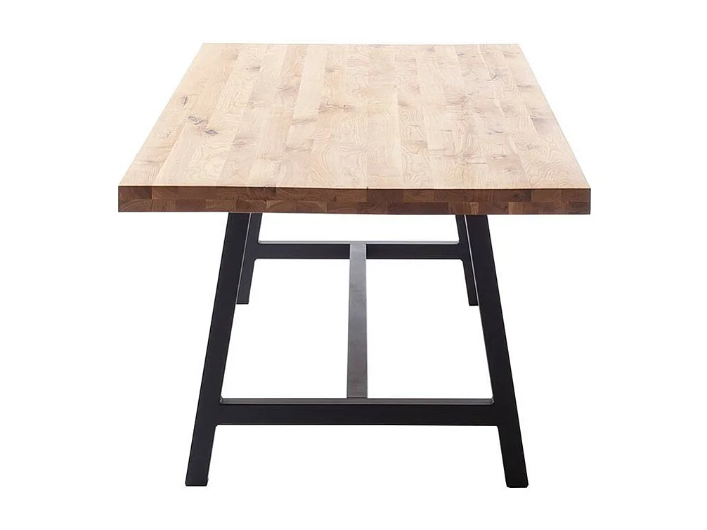 Esstisch Holztisch aus Balkeneiche Massivholz mit A Fußgestell