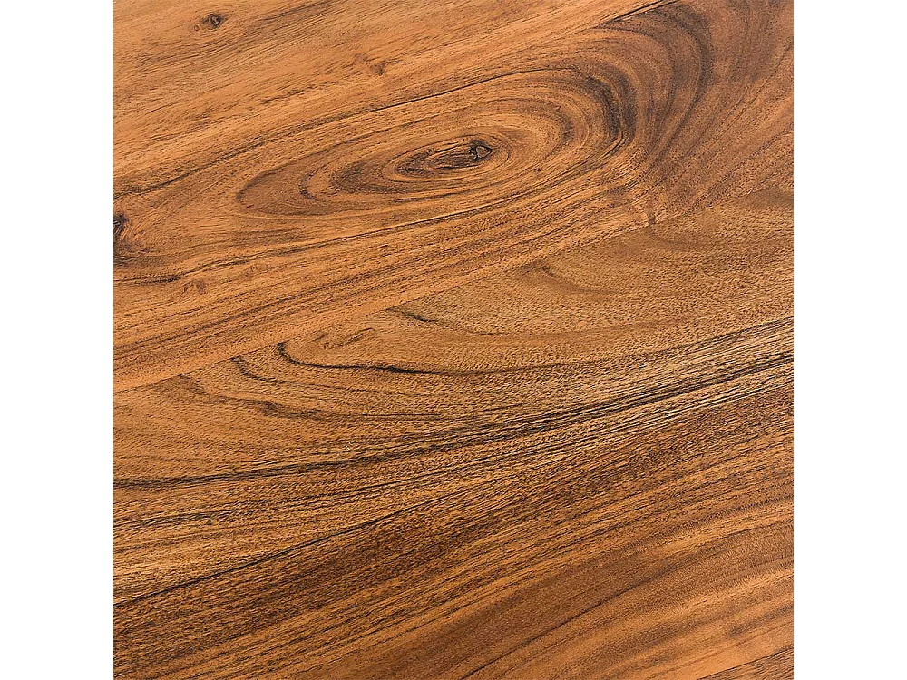 H Gestell Esstisch aus Akazie Massivholz & Metall natürlicher Baumkante