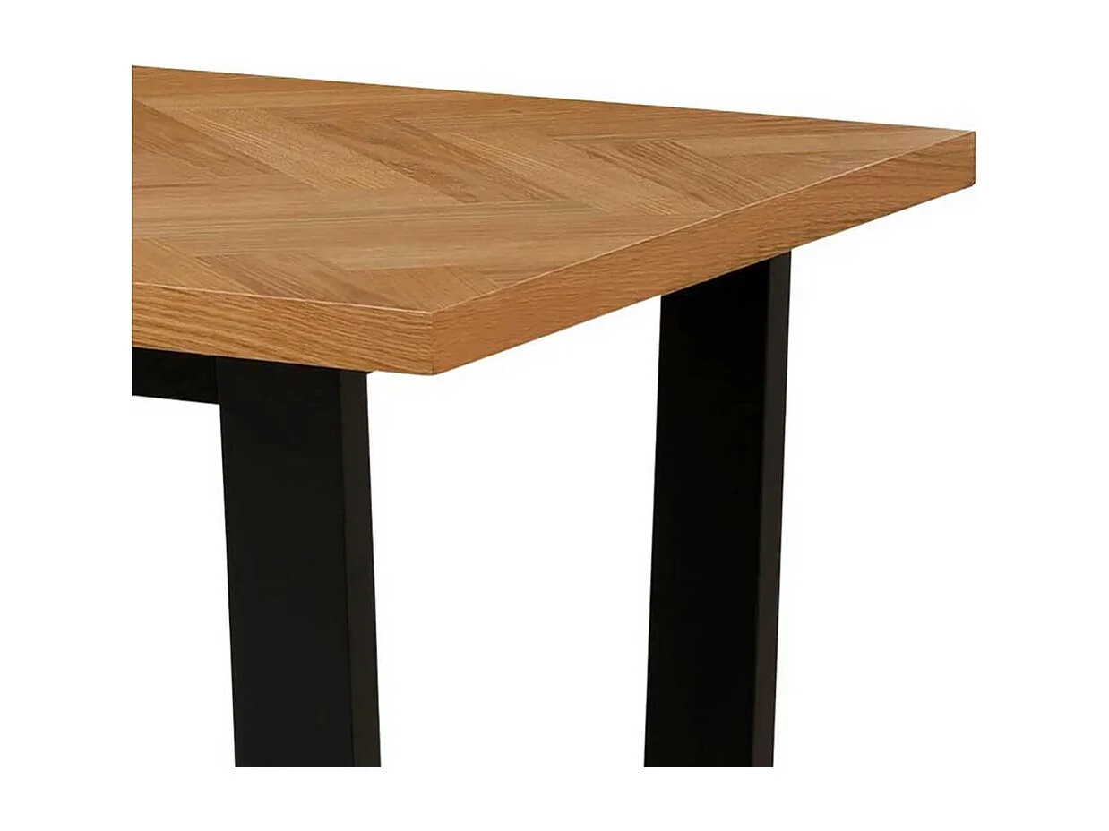 Esstisch Factory Style in Eichefarben & Schwarz Bügelgestell