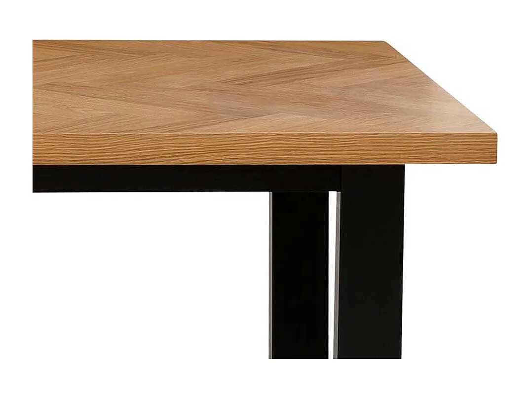 Esstisch Factory Style in Eichefarben & Schwarz Bügelgestell