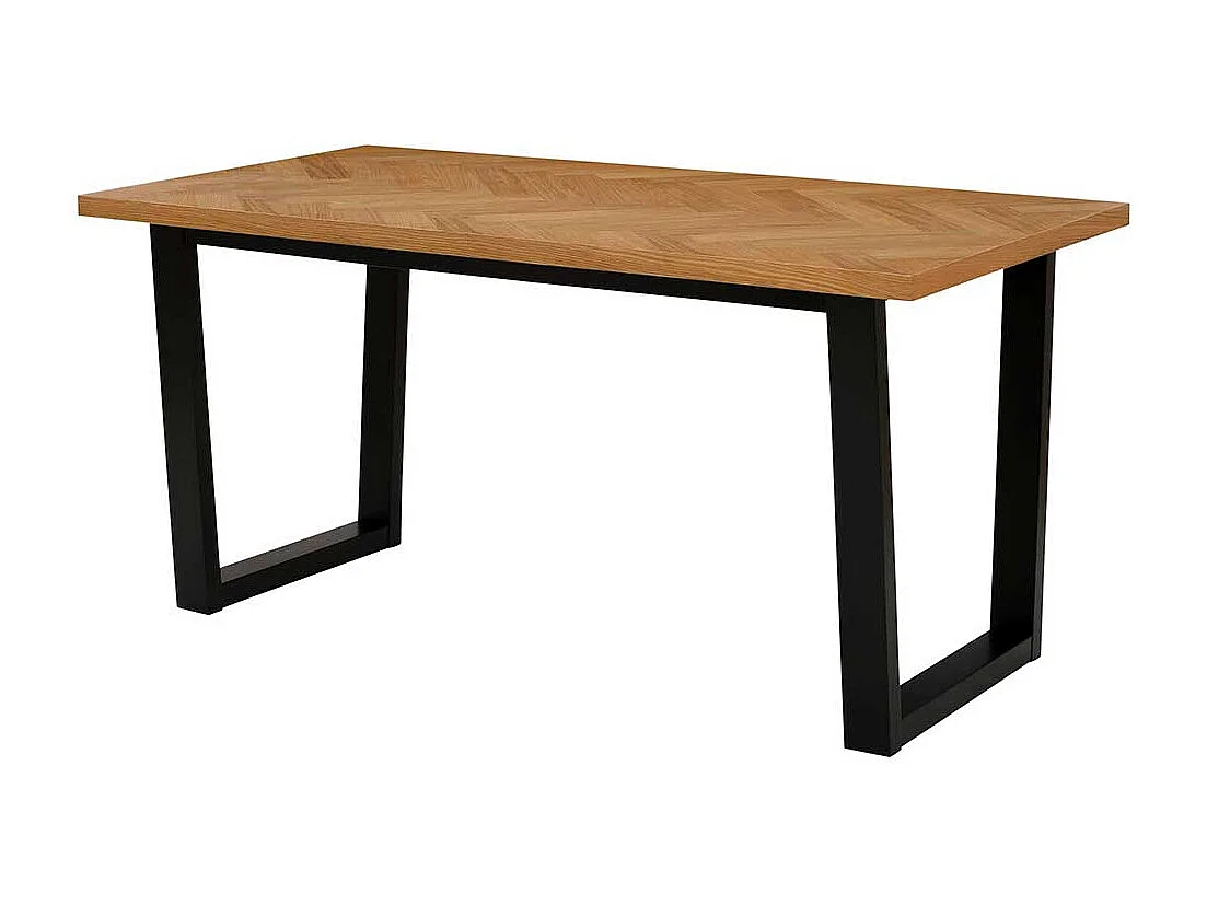 Esstisch Factory Style in Eichefarben & Schwarz Bügelgestell