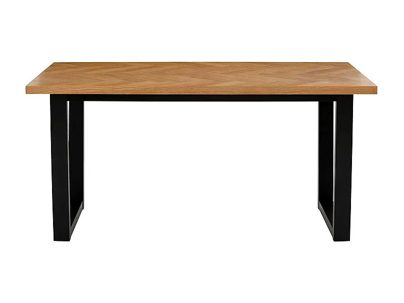 Esstisch Factory Style in Eichefarben & Schwarz Bügelgestell