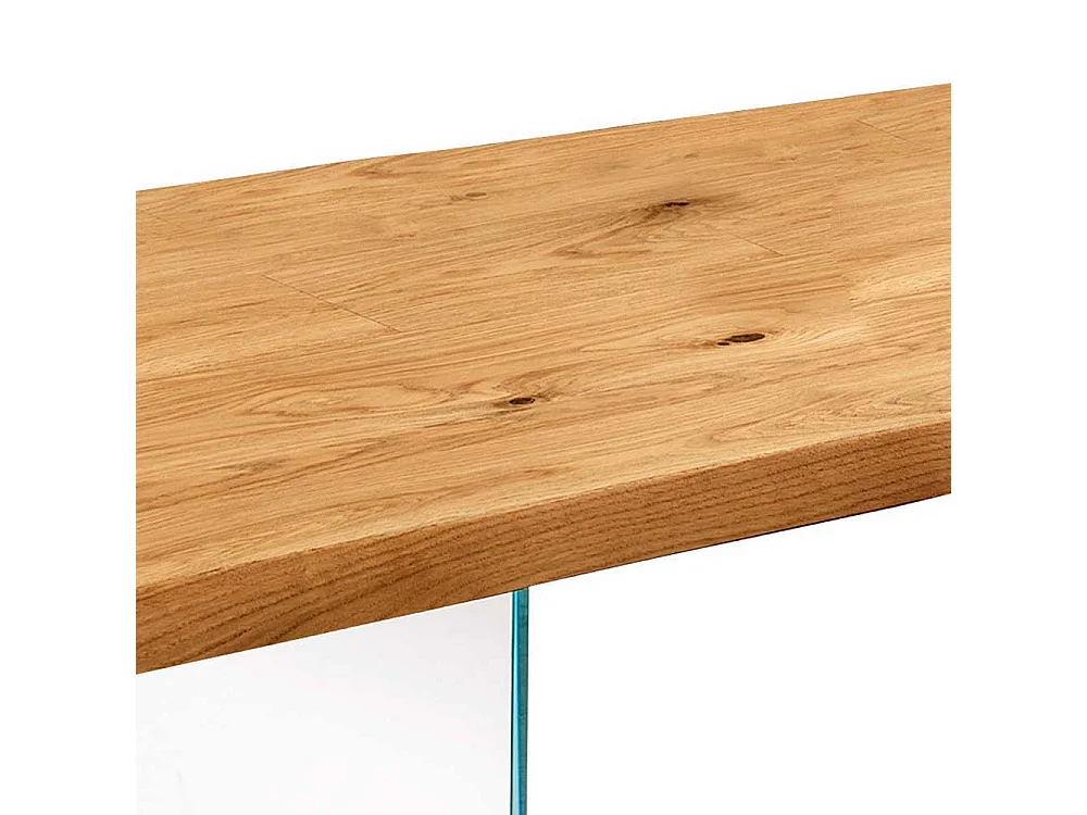 Tisch mit Glaswangen Baumkante