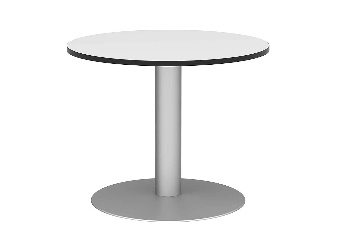 Runder Konferenztisch in Wei� Grau 90 cm