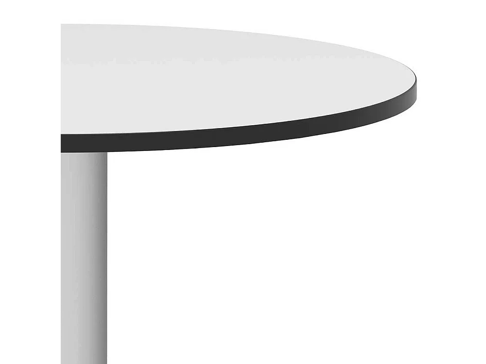 Runder Konferenztisch in Wei� Grau 90 cm