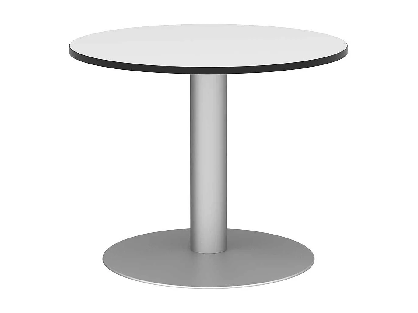 Runder Konferenztisch in Wei� Grau 90 cm