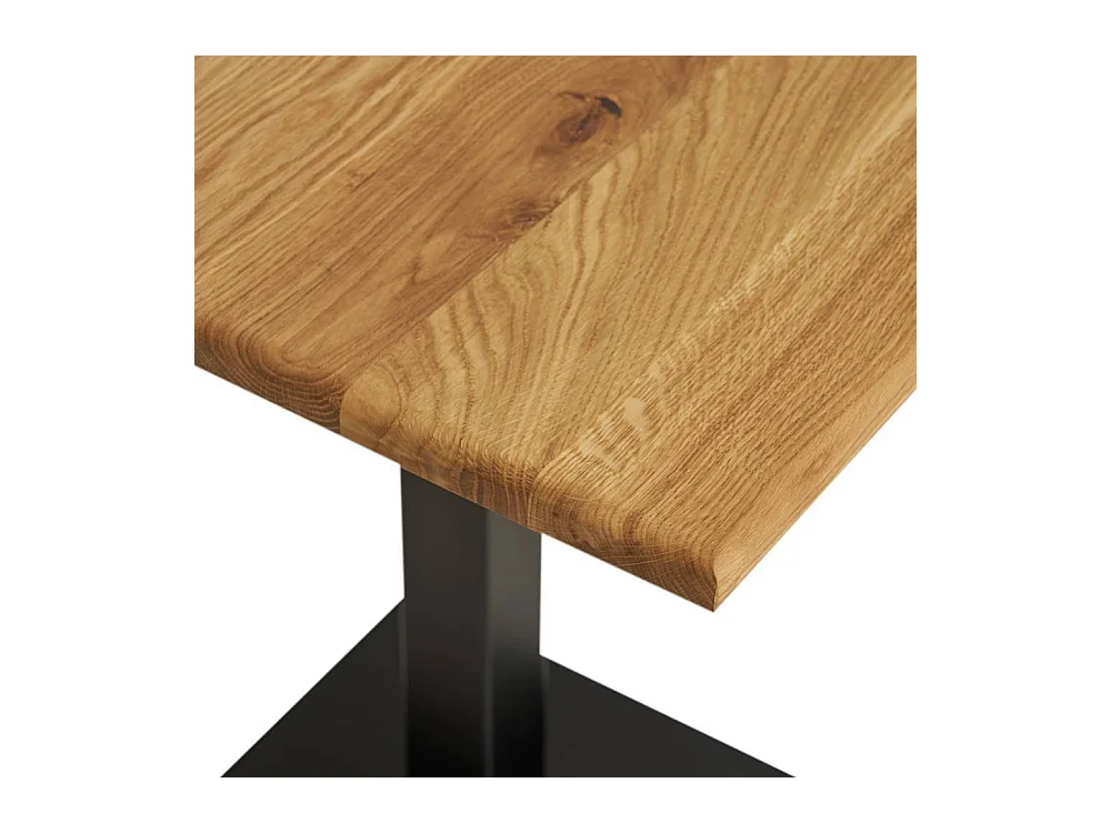 Massivholztisch Küchentisch in quadratischer Form auf Säulengestell