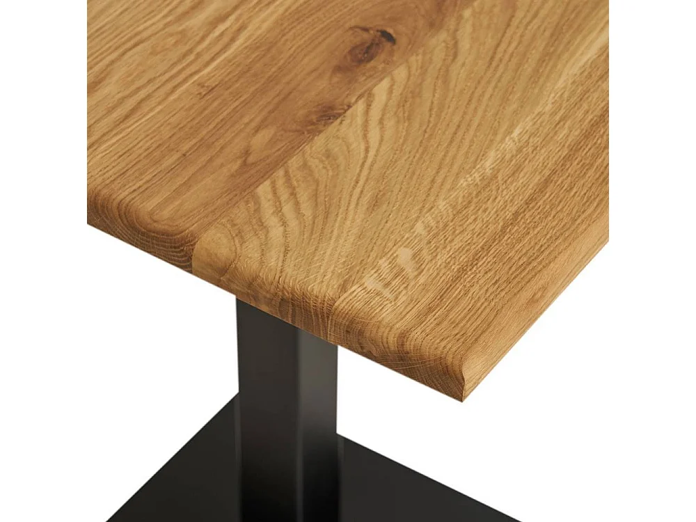 Massivholztisch Küchentisch in quadratischer Form auf Säulengestell