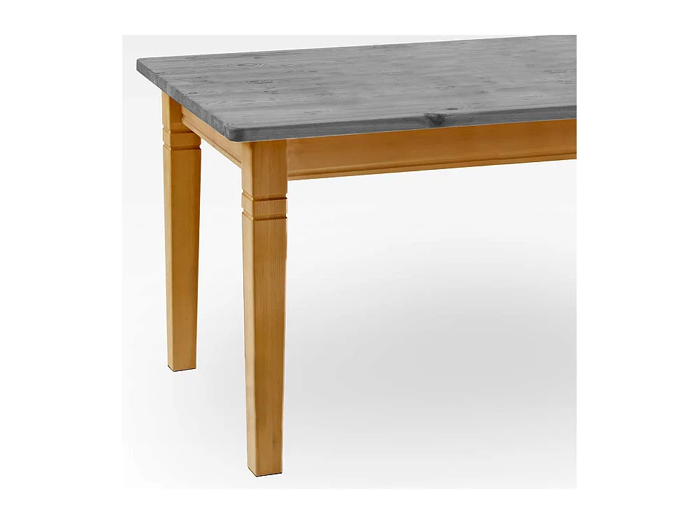 Küchentisch in Grau Kiefer massiv Landhausstil