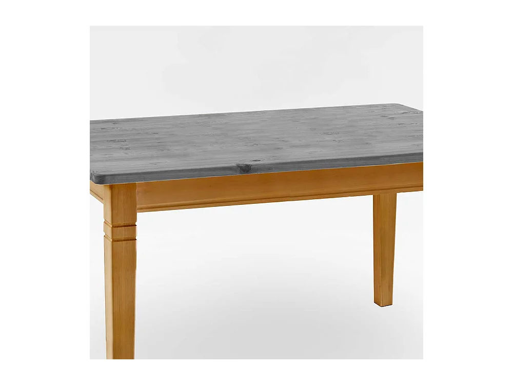 Küchentisch in Grau Kiefer massiv Landhausstil