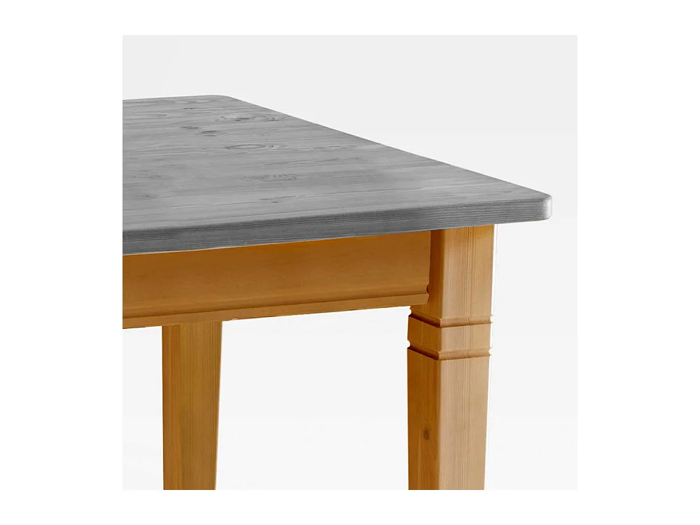 Küchentisch in Grau Kiefer massiv Landhausstil